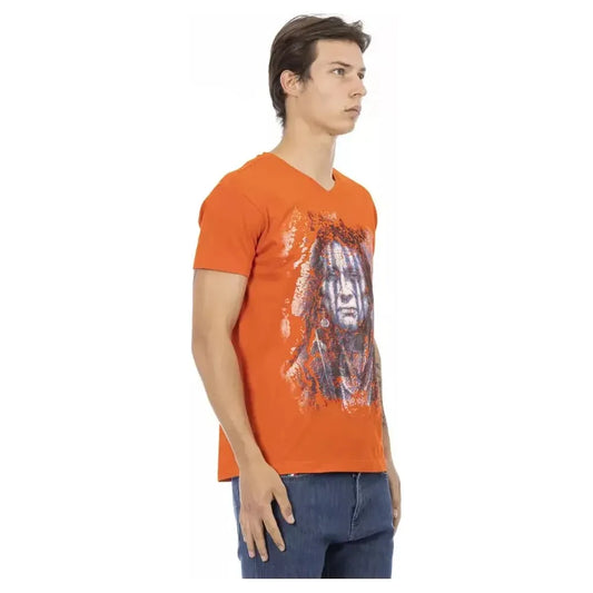 Trussardi Action Orange Cotton Men T-Shirt Trussardi Action Coral