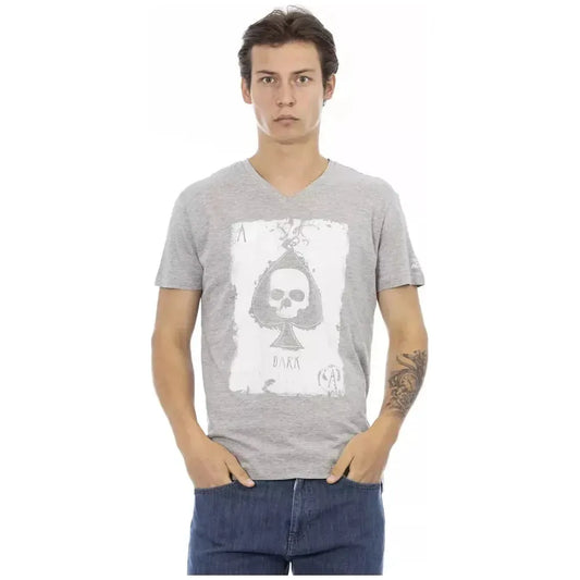 Trussardi Action Gray Cotton Men T-Shirt Trussardi Action Gray