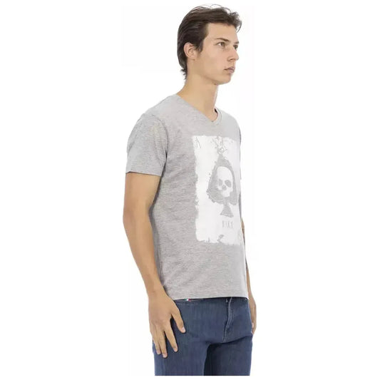 Trussardi Action Gray Cotton Men T-Shirt Trussardi Action Gray