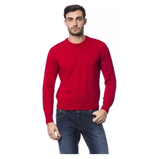 Billionaire Italian Couture Red Merino Wool Men Sweater Billionaire Italian Couture Firebrick