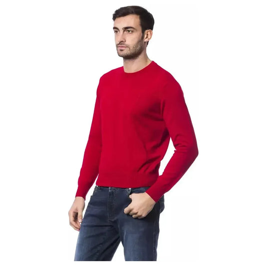 Billionaire Italian Couture Red Merino Wool Men Sweater Billionaire Italian Couture Firebrick