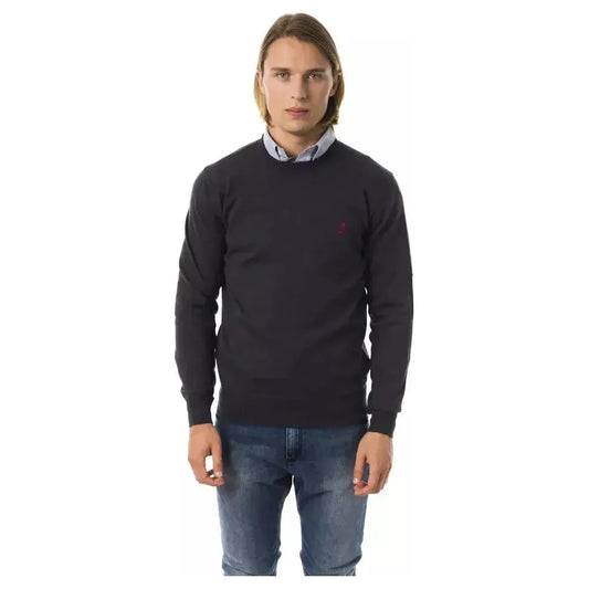 Uominitaliani Gray Merino Wool Men Sweater Uominitaliani Dark Slate Gray