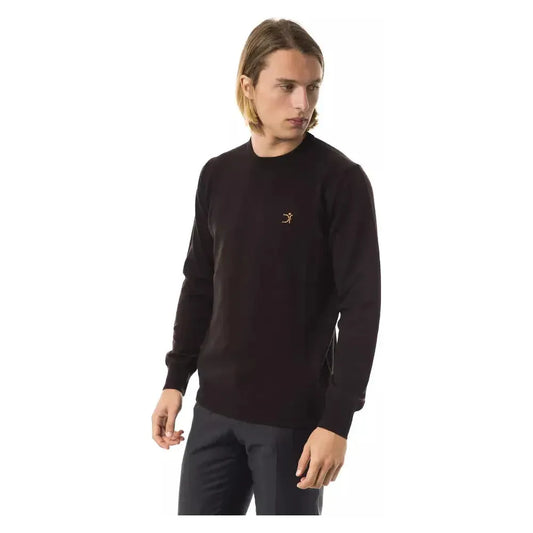 Uominitaliani Brown Merino Wool Men Sweater Uominitaliani Dark Slate Gray