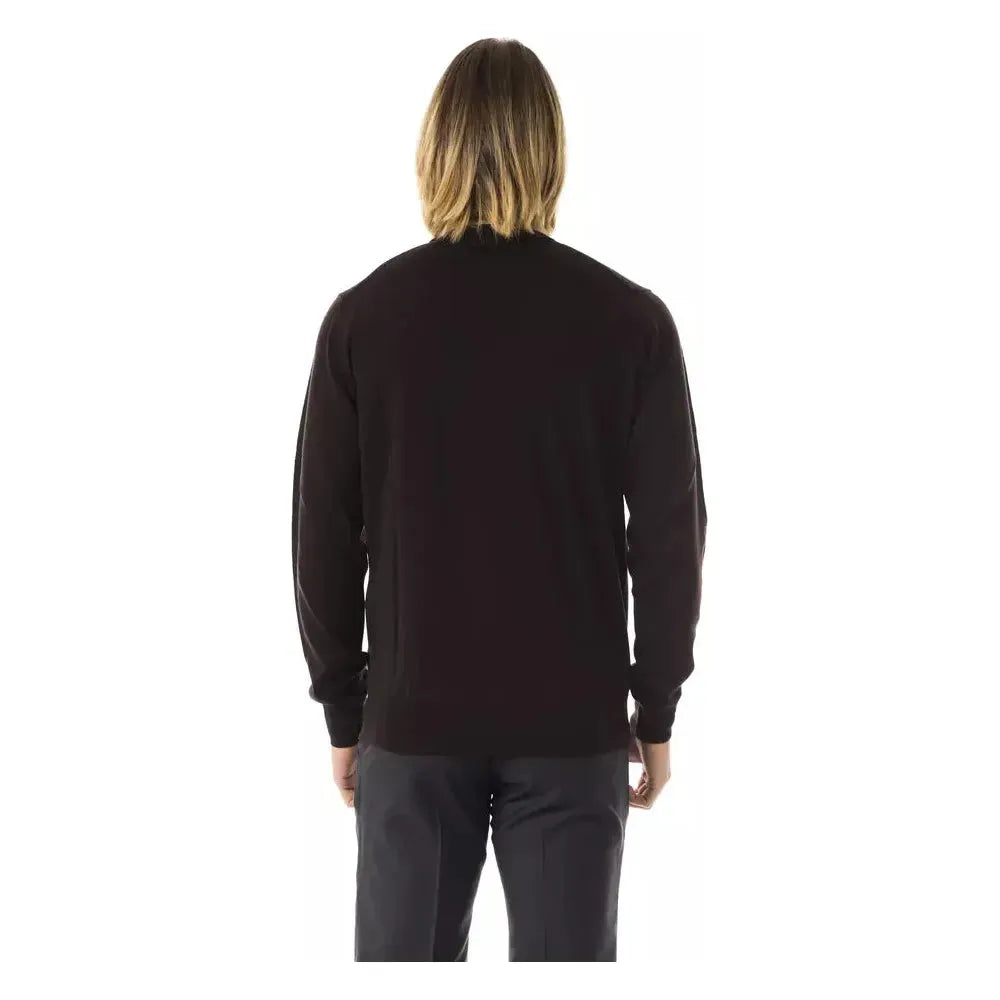 Uominitaliani Brown Merino Wool Sweater