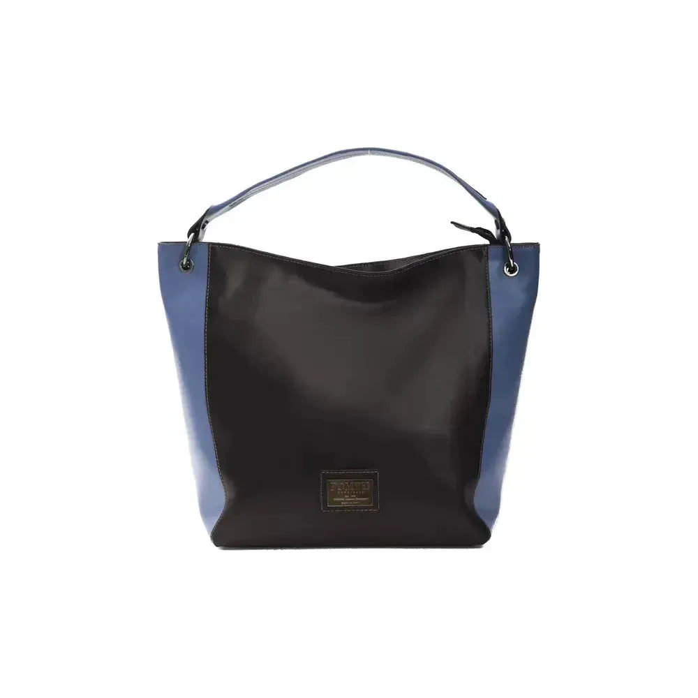 Pompei Donatella Black Leather Shoulder Bag