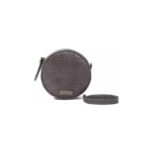 Pompei Donatella Gray Leather Women Crossbody Bag Pompei Donatella Dim Gray