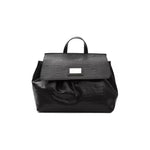 Pompei Donatella Black Leather Women Shoulder Bag Backpack
