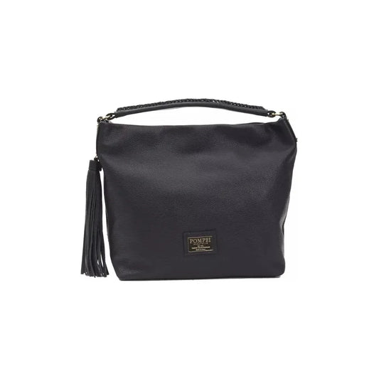 Pompei Donatella Gray Leather Women Shoulder Bag WOMAN SHOULDER BAGS Pompei Donatella Dark Slate Gray