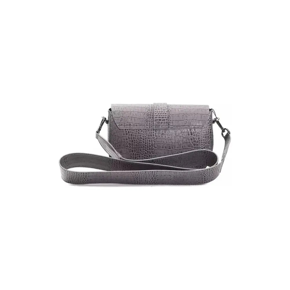 Pompei Donatella Gray Leather Crossbody Bag