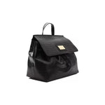 Pompei Donatella Black Leather Women Shoulder Bag Backpack