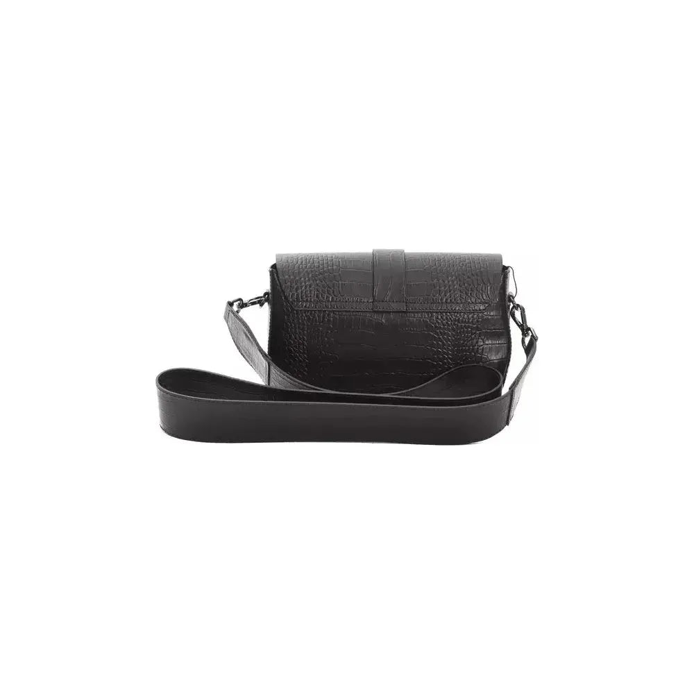 Pompei Donatella Black Leather Crossbody Bag