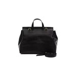 Pompei Donatella Black Leather Women Shoulder Bag Backpack