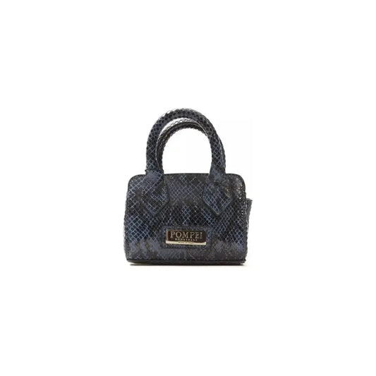 Pompei Donatella Blue Leather Women Mini Handbag Handbags, Wallets & Cases Pompei Donatella Dark Slate Gray