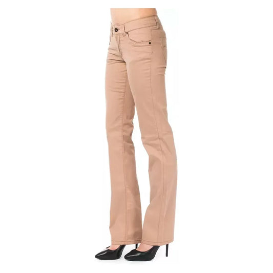 Ungaro Fever Beige Cotton Women Jeans Ungaro Fever Tan