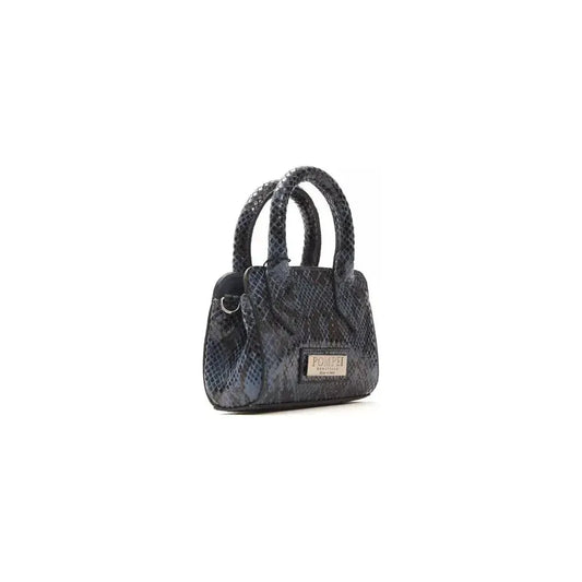 Pompei Donatella Blue Leather Women Mini Handbag Handbags, Wallets & Cases Pompei Donatella Dark Slate Gray
