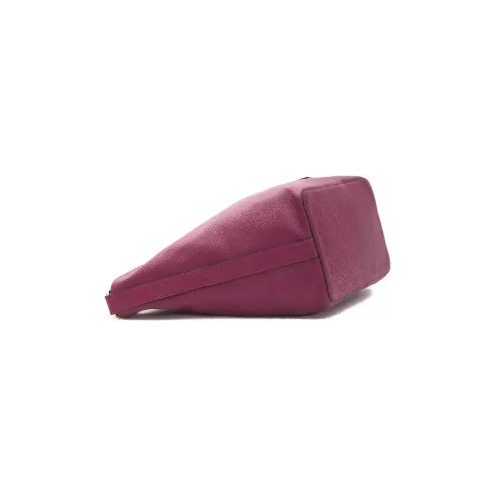 Pompei Donatella "Burgundy Leather Women Shoulder Bag"