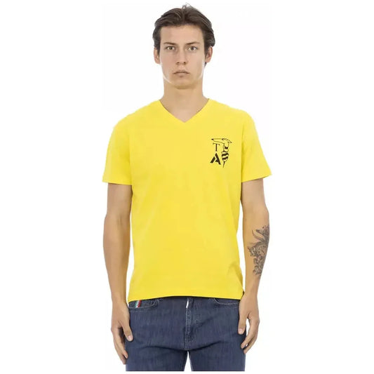Trussardi Action Yellow Cotton Men's T-Shirt Trussardi Action Light Goldenrod
