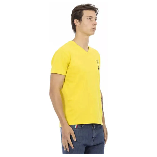 Trussardi Action Yellow Cotton Men's T-Shirt Trussardi Action Light Goldenrod