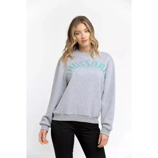 Trussardi Gray Cotton Women Sweater Trussardi Lavender