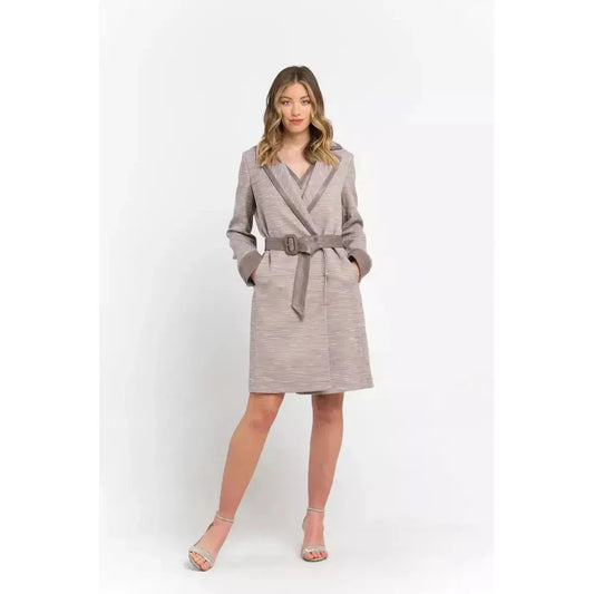 Trussardi Beige Cotton Women Coat Dress Trussardi Lavender