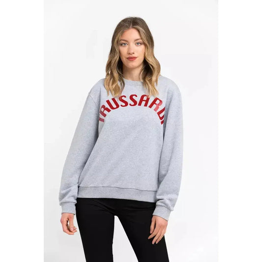 Trussardi Gray Cotton Women Sweater Trussardi Lavender
