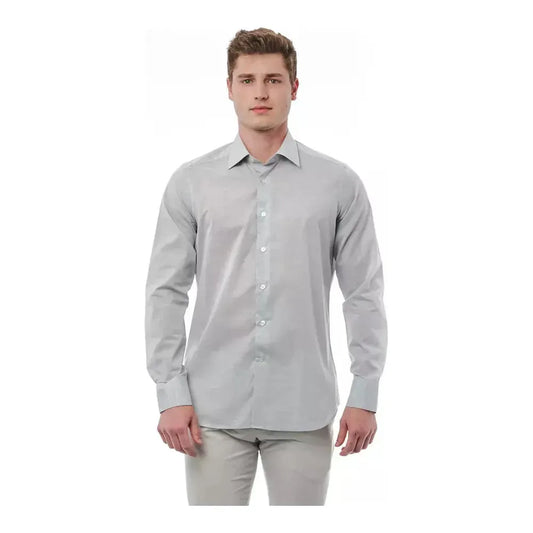 Bagutta Gray Cotton Men Shirt Bagutta Gray