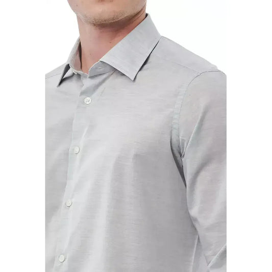 Bagutta Gray Cotton Men Shirt Bagutta Gray