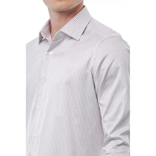 Bagutta White Cotton Men Shirt Bagutta Light Gray