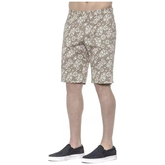 PT Torino Beige Cotton Men Bermuda Short Shorts PT Torino Rosy Brown