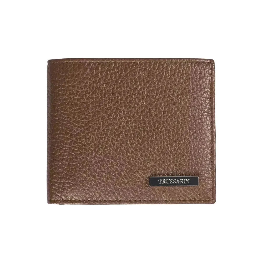 Trussardi Brown Leather Men Wallet MAN WALLETS