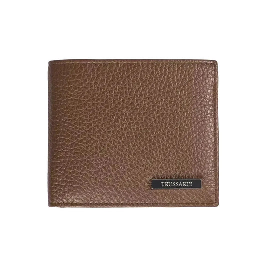 Trussardi Brown Leather Men Wallet MAN WALLETS Trussardi Dark Olive Green
