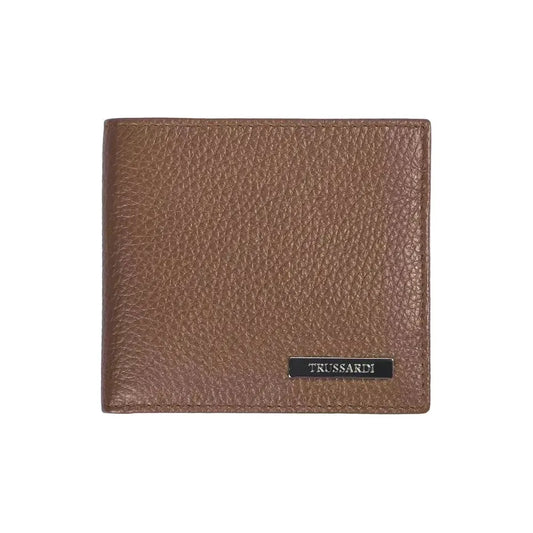 Trussardi Brown Leather Men Wallet Trussardi Dim Gray