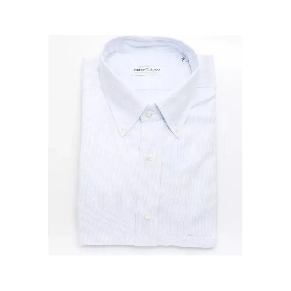 Robert Friedman Light Blue Cotton Men Shirt 1728,67345744032,Clothing,Dress Shirts - Shirts - Clothing,IT44 | XS,L,Light Blue,M,Men,Men - Clothing,New with tags,Robert Friedman,S,Shirts - Clothing,Shirts - Men - Clothing