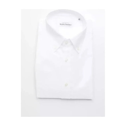 Robert Friedman White Cotton Men Shirt Robert Friedman White Smoke