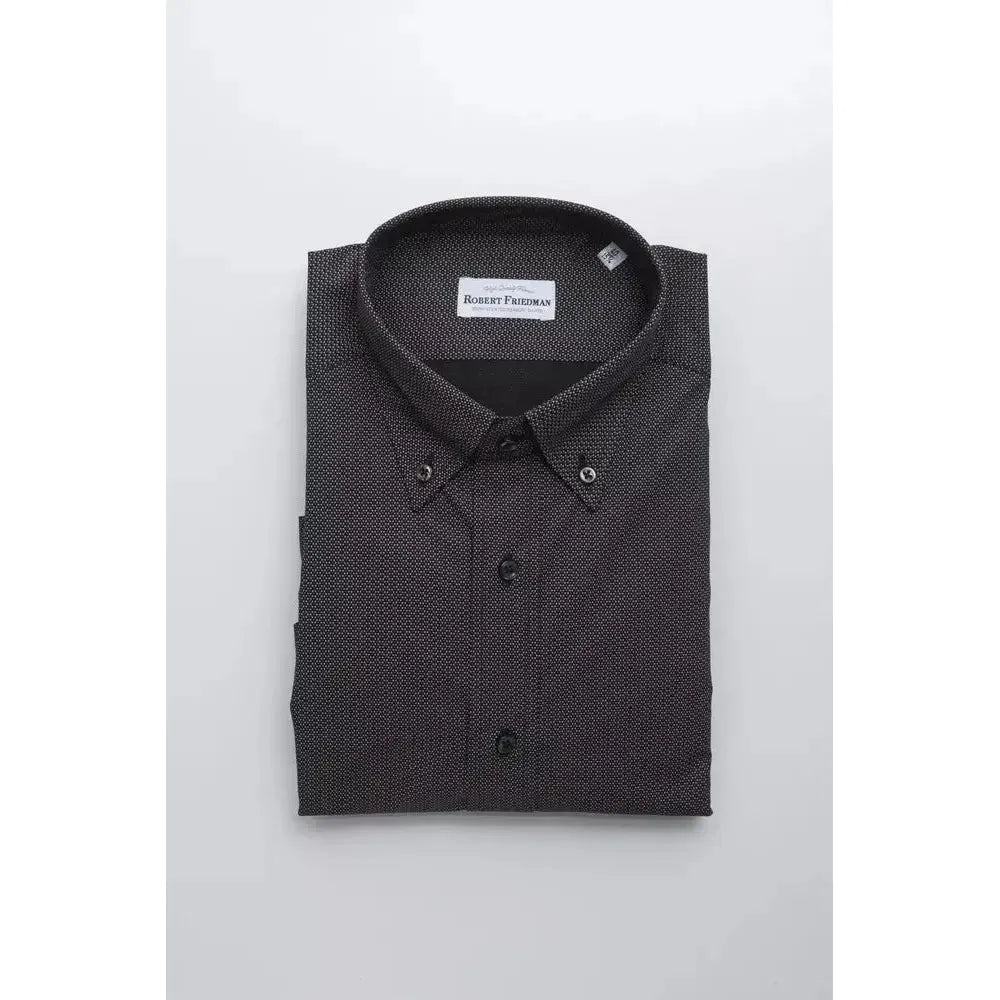 Robert Friedman Black Cotton Men's Shirt