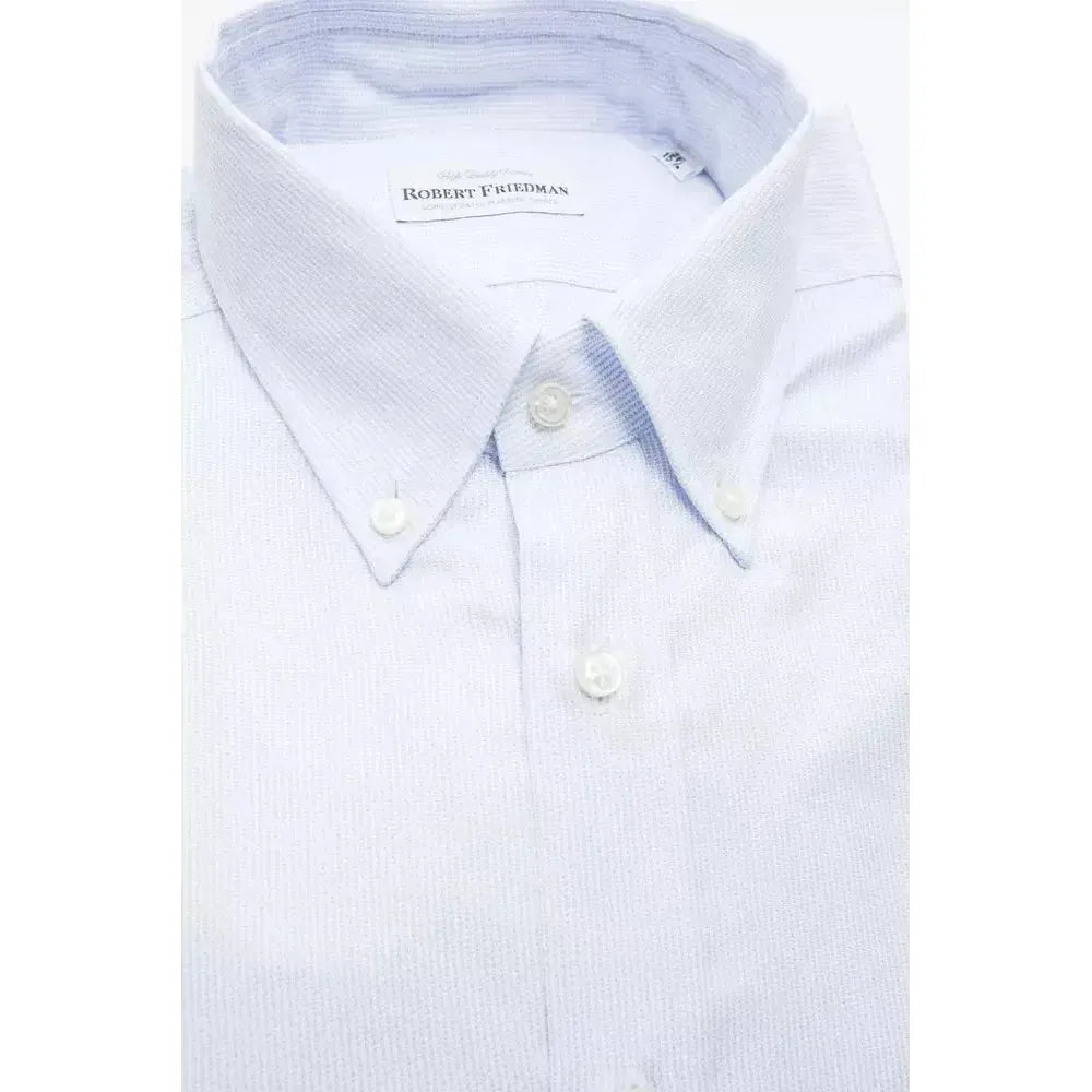 Robert Friedman Light Blue Cotton Men Shirt 1728,67345744032,Clothing,Dress Shirts - Shirts - Clothing,IT44 | XS,L,Light Blue,M,Men,Men - Clothing,New with tags,Robert Friedman,S,Shirts - Clothing,Shirts - Men - Clothing