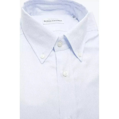 Robert Friedman Light Blue Cotton Men Shirt 1728,67345744032,Clothing,Dress Shirts - Shirts - Clothing,IT44 | XS,L,Light Blue,M,Men,Men - Clothing,New with tags,Robert Friedman,S,Shirts - Clothing,Shirts - Men - Clothing