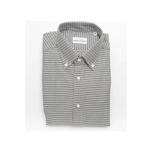 Robert Friedman Beige Cotton Men Shirt Robert Friedman Lavender