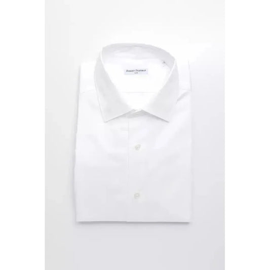 Robert Friedman White Cotton Men Shirt Robert Friedman White Smoke