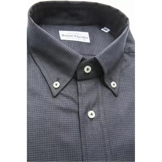 Robert Friedman Green Cotton Men Shirt Robert Friedman Dim Gray