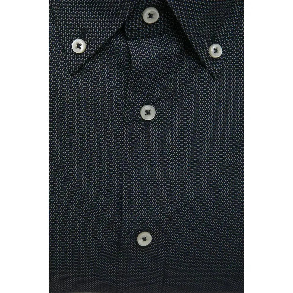 Robert Friedman Black Cotton Men Shirt 1728,67345744032,Black,Clothing,IT44 | XS,L,M,Men,Men - Clothing,New with tags,Pattern - Shirts - Clothing,Robert Friedman,S,Shirts - Clothing,Shirts - Men - Clothing,XL,XXL