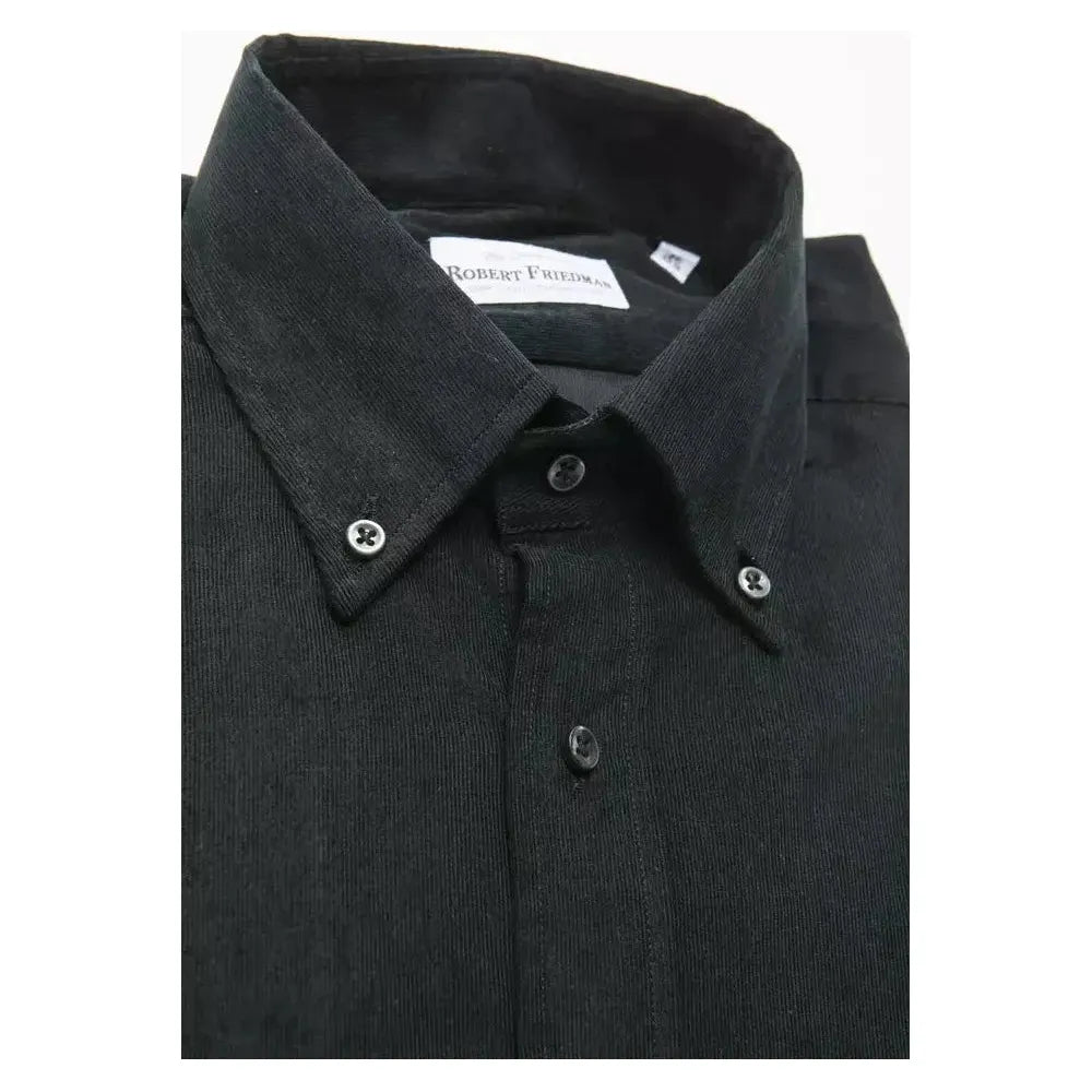 Robert Friedman Black Cotton Men's Shirt RO-20446-M