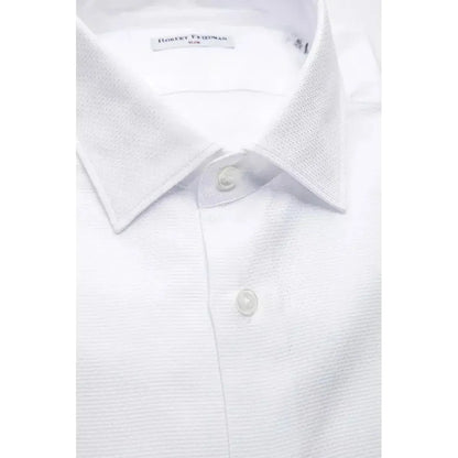 Robert Friedman White Cotton Men's Shirt 1728,67345744032,Clothing,Dress Shirts - Shirts - Clothing,Men,Men - Clothing,New with tags,Robert Friedman,Shirts - Clothing,Shirts - Men - Clothing,White,XL