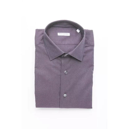 Robert Friedman Burgundy Cotton Men Shirt
