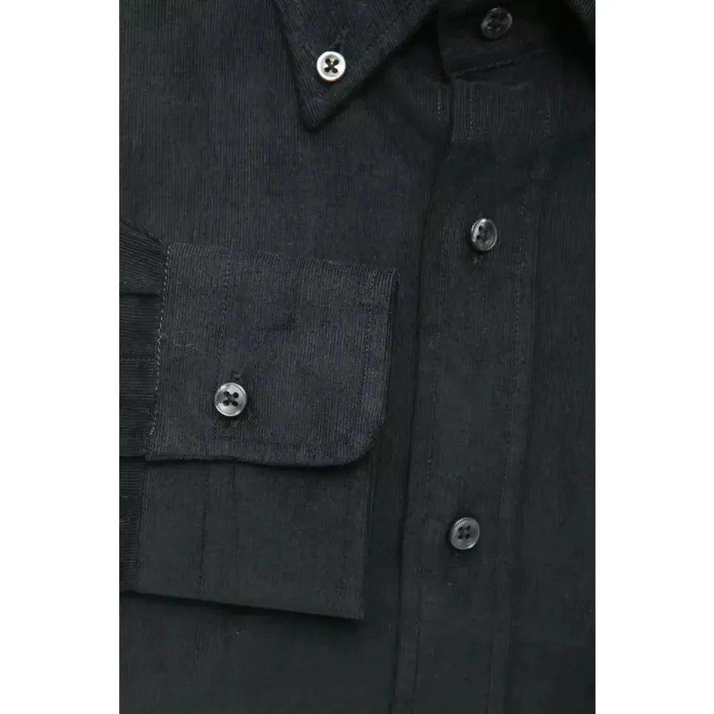 Robert Friedman Black Cotton Men's Shirt RO-20446-M
