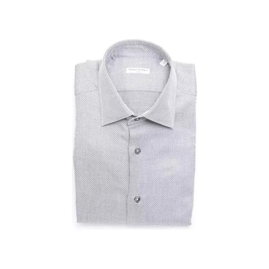 Robert Friedman Beige Cotton Men Shirt Robert Friedman Light Gray
