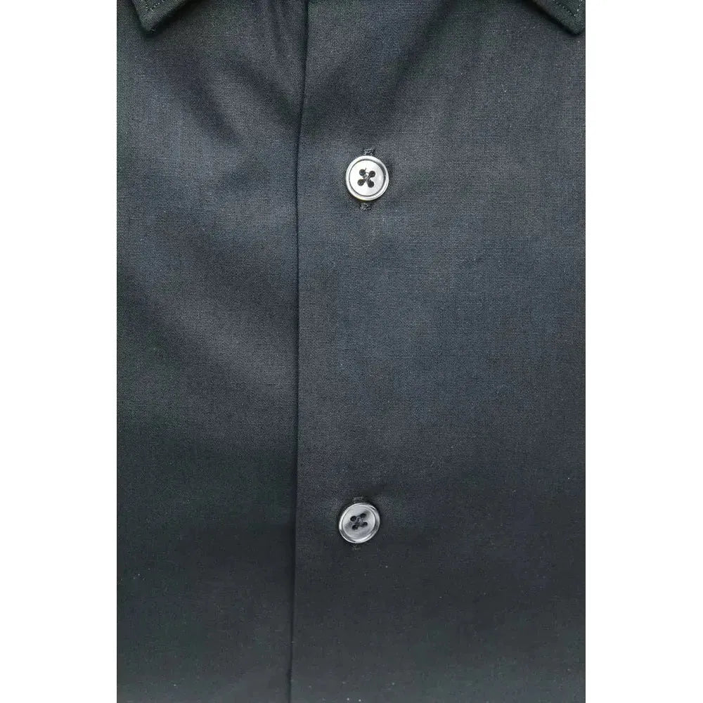 Robert Friedman Black Cotton Men Shirt RO-20419-M