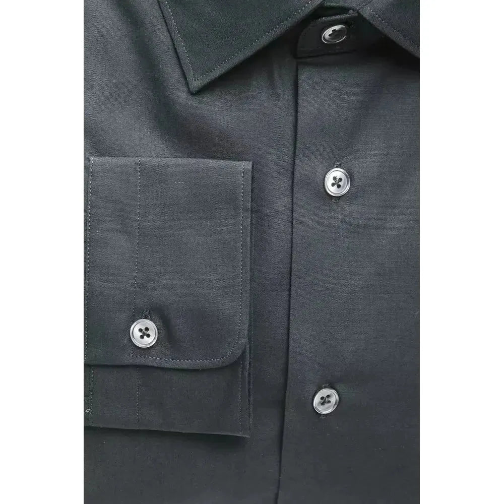 Robert Friedman Black Cotton Men Shirt RO-20419-M