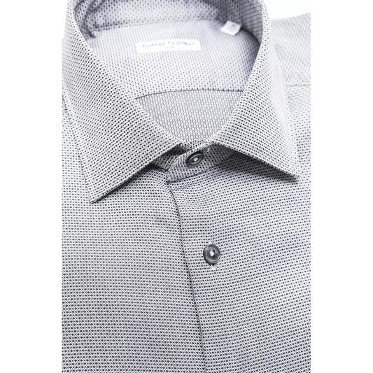 Robert Friedman Beige Cotton Men Shirt Robert Friedman Light Gray
