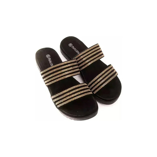 Péché Originel Gold Textile Women Sandal Péché Originel Black